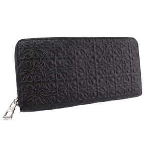 Loewe Zip Around Long Wallet Black Leather